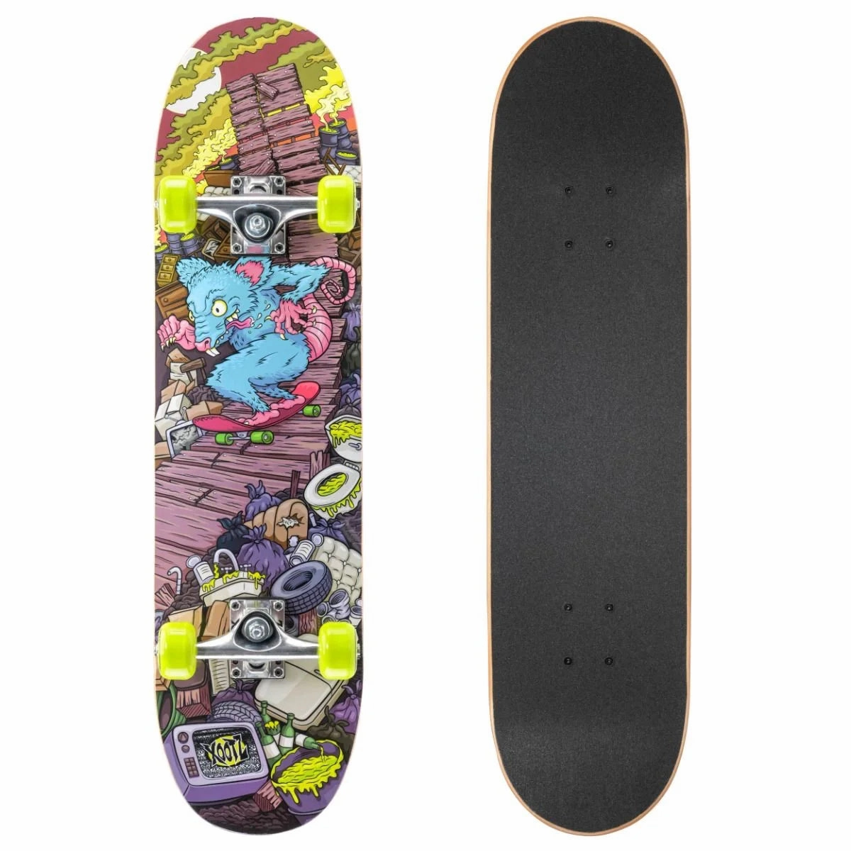 Xootz 31-inch Complete Double Kick Skateboard - Rat Ramp