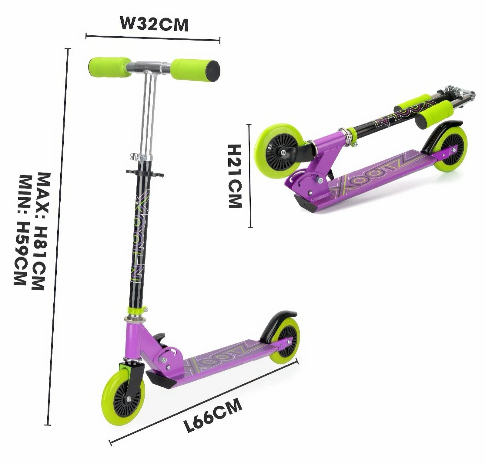Xootz Atom Folding Scooter - Purple
