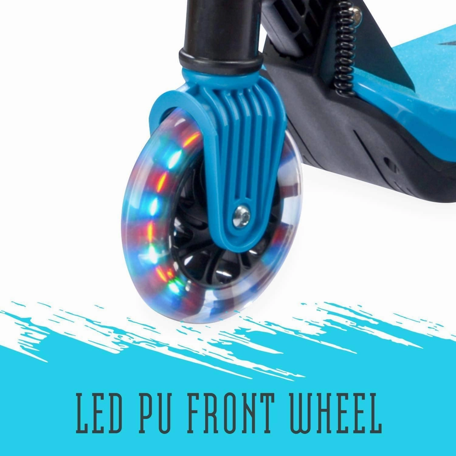 XOOTZ Kids Electric Scooter Folding with LED Light Up Wheel - Blue