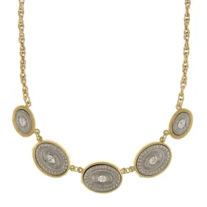 1928 Jewelry Collier Station Ovale avec Accents en Cristal 16
