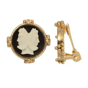 Boucles d'oreilles à clip camée Janus 1928 Jewelry