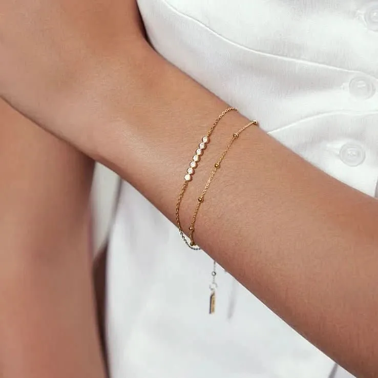 Bracelet Chaîne Perles Dorées Ania Haie B058-01G Bijoux Ania Haie