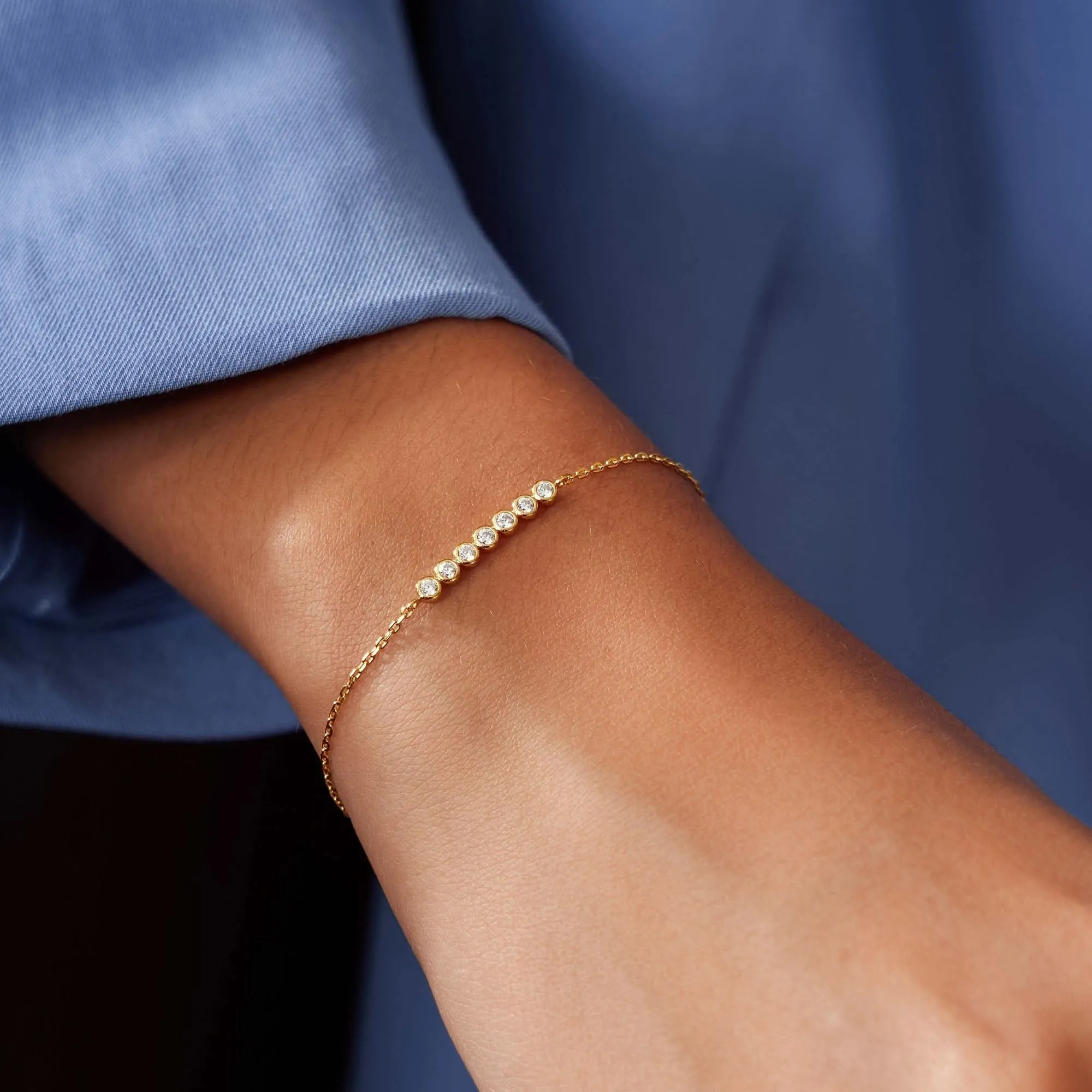 Bracelet Ania Haie en or avec sertissage B058-02G Bijoux Ania Haie