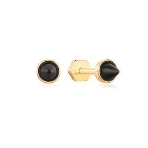 Ania Haie Boucles d'oreilles Barbell Point en Agate Noire et Or E053-01G Bijoux Ania Haie