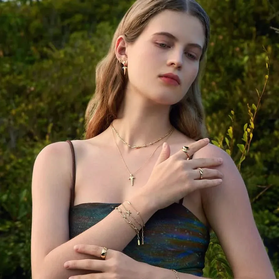 Bague ajustable enveloppée en agate noire et or R053-03G Ania Haie Bijoux