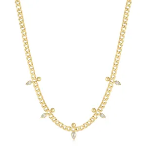 Collier Point Étincelant Chaîne Curb en Or Ania Haie N053-07G Bijoux Ania Haie