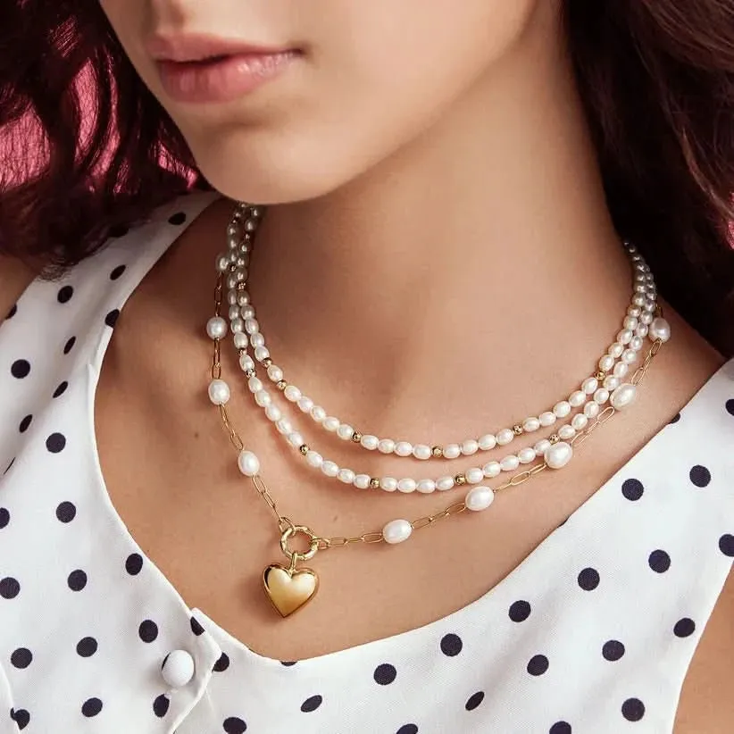 Charme Cœur en Dôme Doré Ania Haie NC060-08G Bijoux Ania Haie