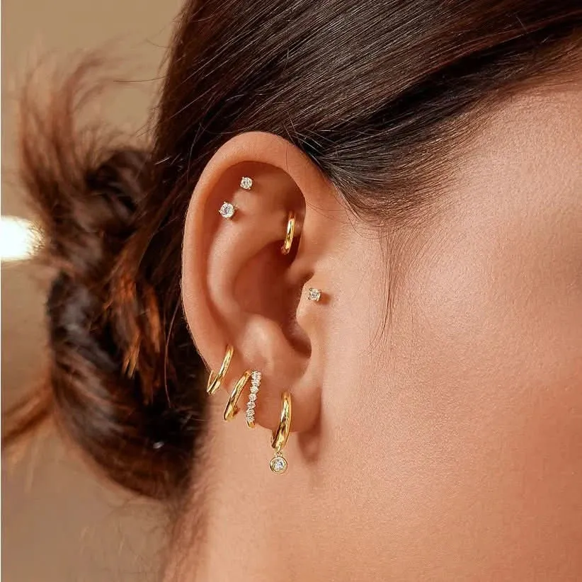 Ania Haie Boucles d'oreilles doubles en or mélangé E059-15G Bijoux Ania Haie