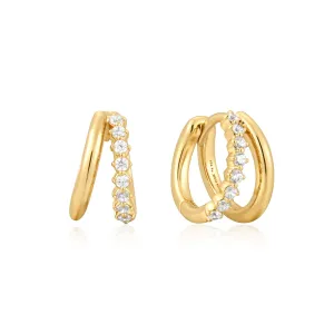 Ania Haie Boucles d'oreilles doubles en or mélangé E059-15G Bijoux Ania Haie
