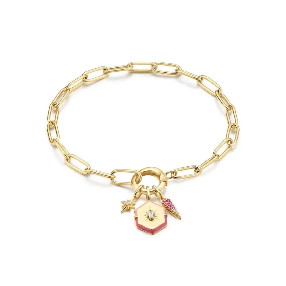 Charme Hexagonal Ania Haie en Or Émaillé NC048-06G Bijoux Ania Haie