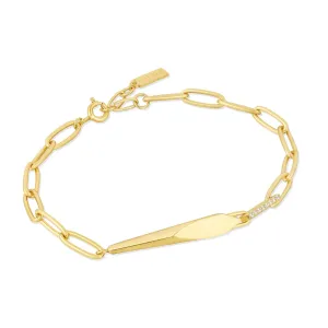 Bracelet chaîne géométrique épaisse en or Ania Haie B053-03G Bijoux Ania Haie