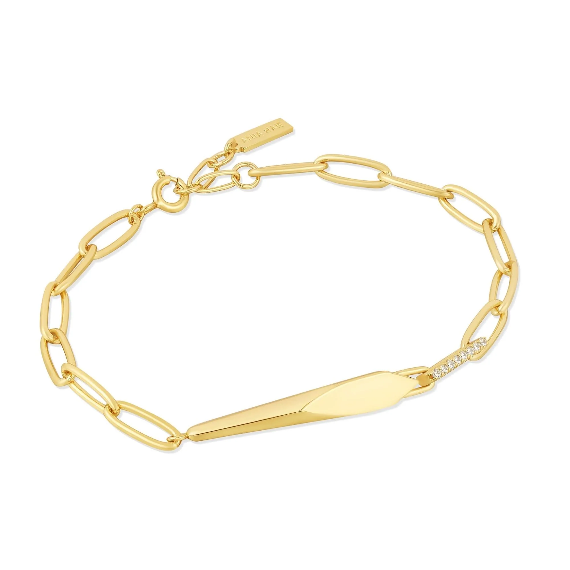 Bracelet chaîne géométrique épaisse en or Ania Haie B053-03G Bijoux Ania Haie