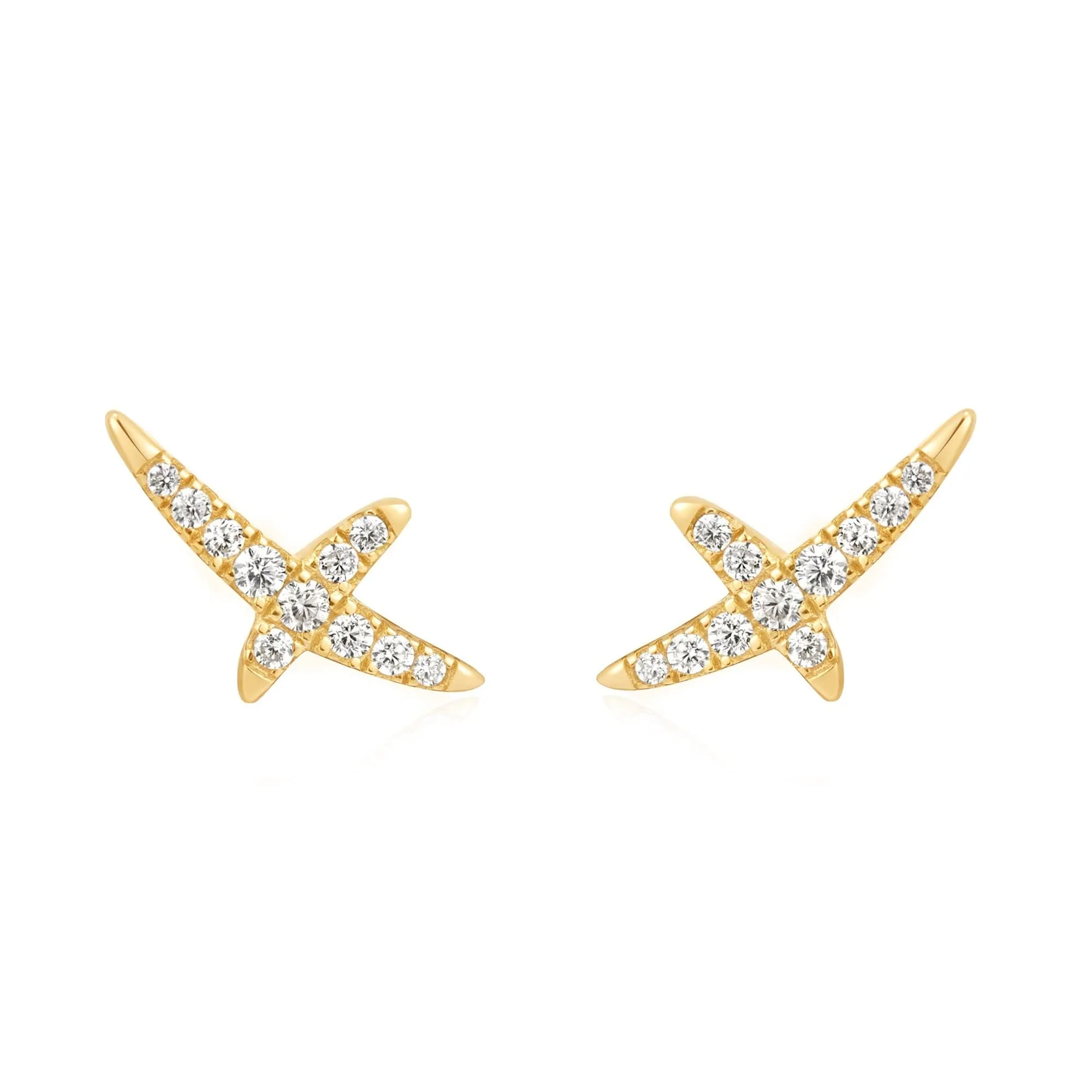 Boucles d'oreilles Ania Haie Gold Kiss Pavé Studs E057-02G Bijoux Ania Haie