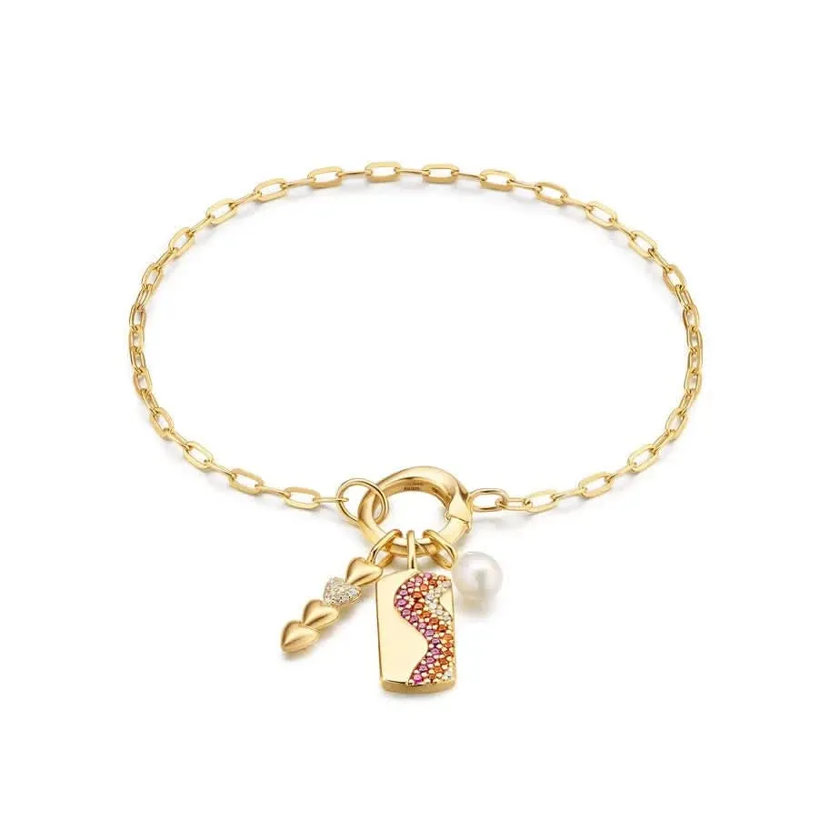Bracelet Ania Haie avec chaîne mini lien doré et charme connecteur B048-02G Bijoux Ania Haie