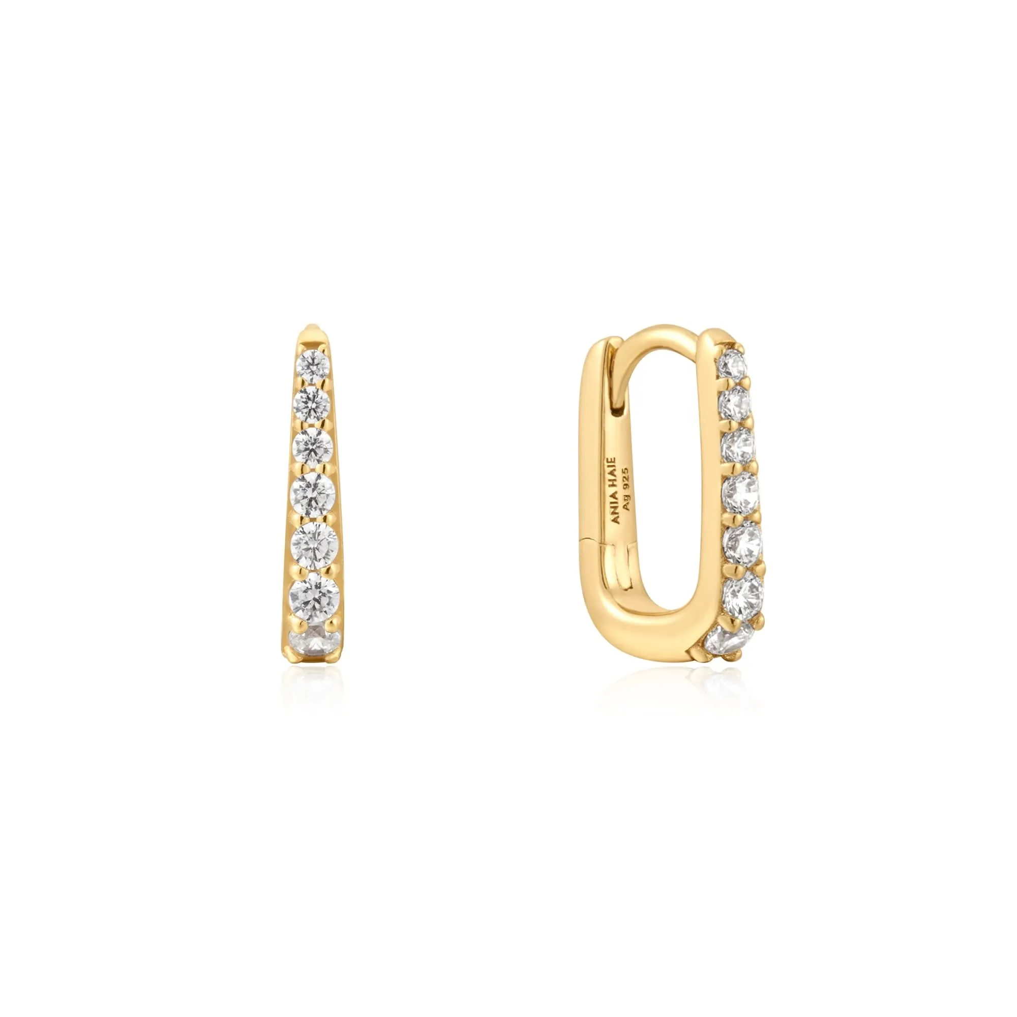 Ania Haie Boucles d'oreilles ovales en or pavé E059-10G Bijoux Ania Haie