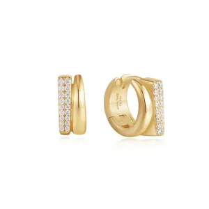 Boucles d'oreilles doubles huggie en or pavé Ania Haie E051-04G Bijoux Ania Haie