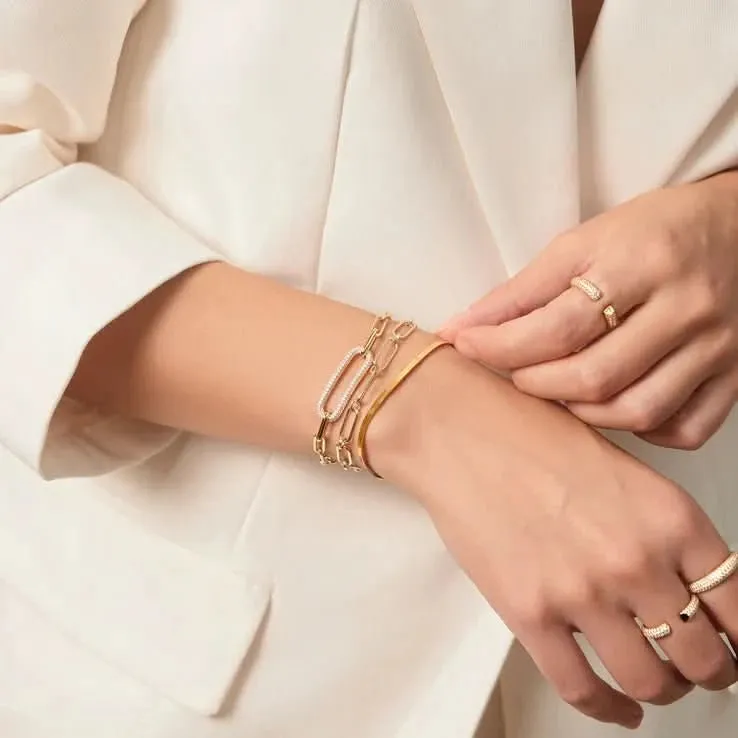 Bracelet Ania Haie en Or Pavé avec Maillons B051-01G Bijoux Ania Haie
