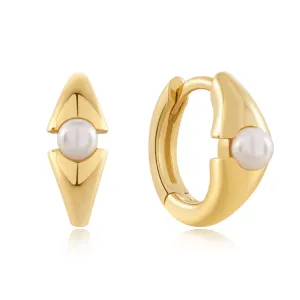 Boucles d'oreilles Huggie Géométriques Perle Dorée Ania Haie E054-03G Bijoux Ania Haie