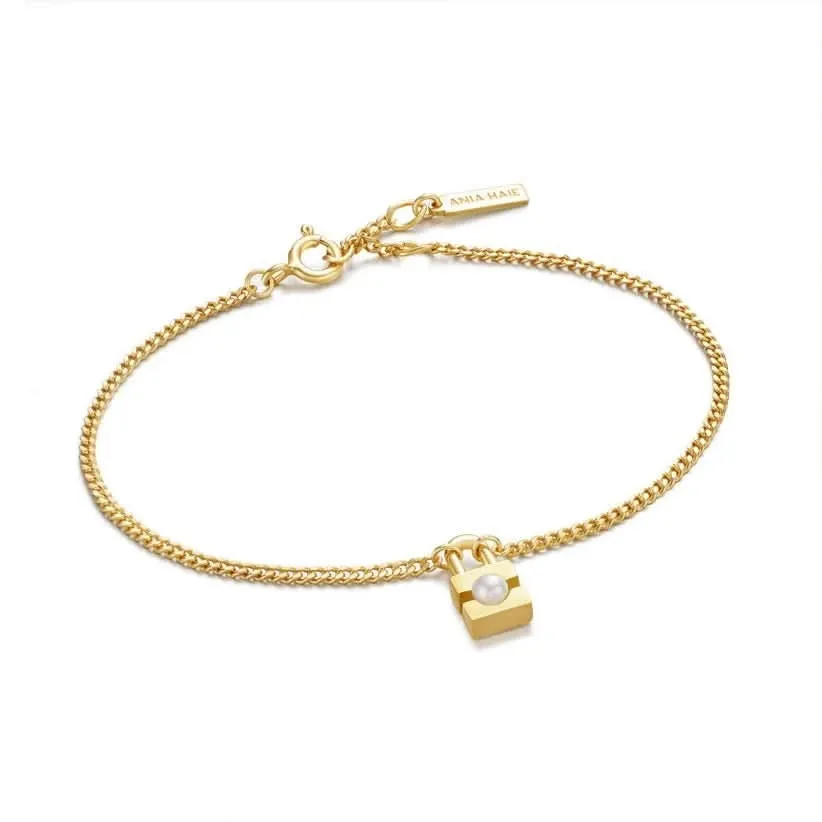 Bracelet cadenas perle dorée Ania Haie B054-01G Bijoux Ania Haie