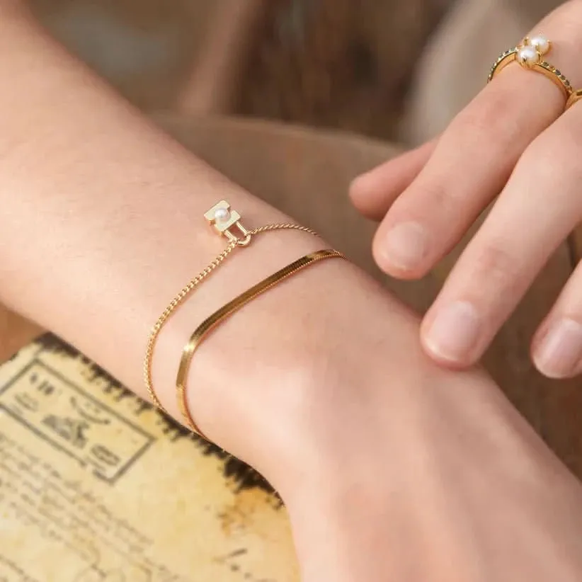 Bracelet cadenas perle dorée Ania Haie B054-01G Bijoux Ania Haie