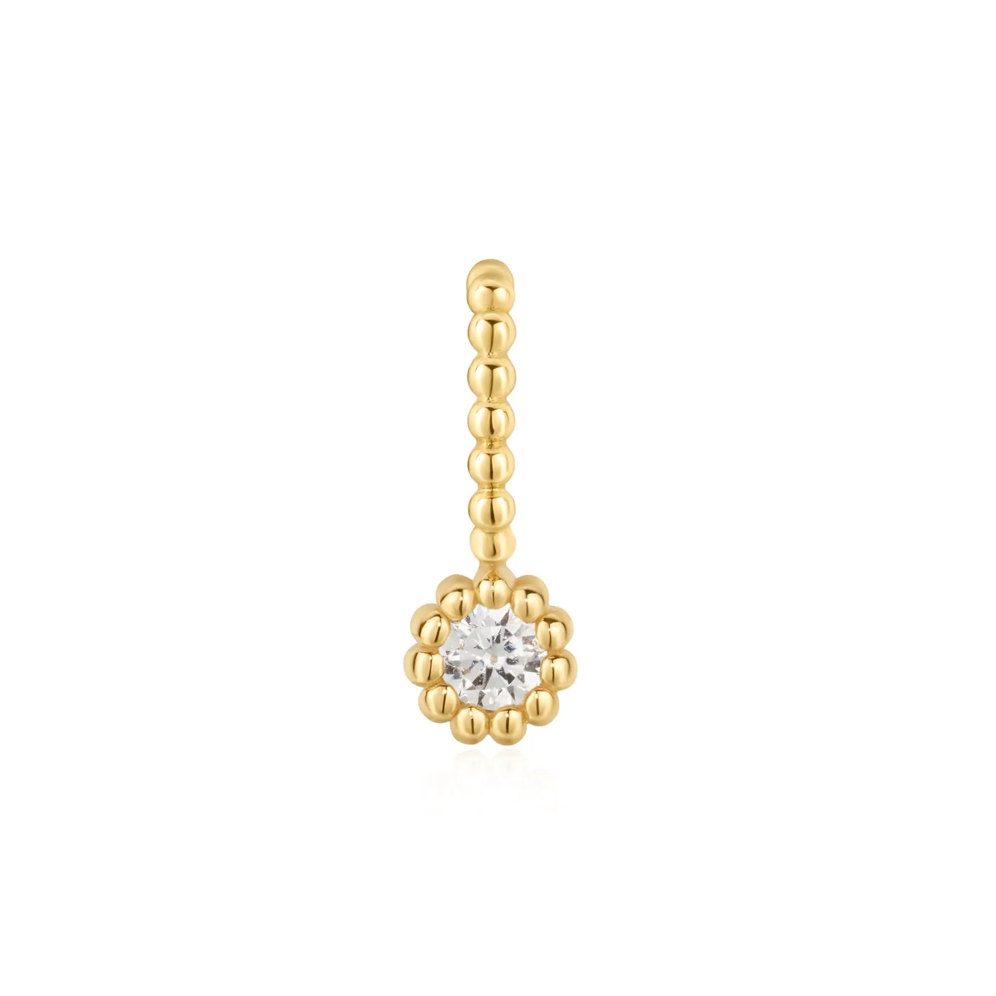 Charme rond en or Ania Haie avec perles et sertissage bézel NC060-12G Bijoux Ania Haie