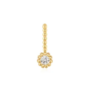 Charme rond en or Ania Haie avec perles et sertissage bézel NC060-12G Bijoux Ania Haie
