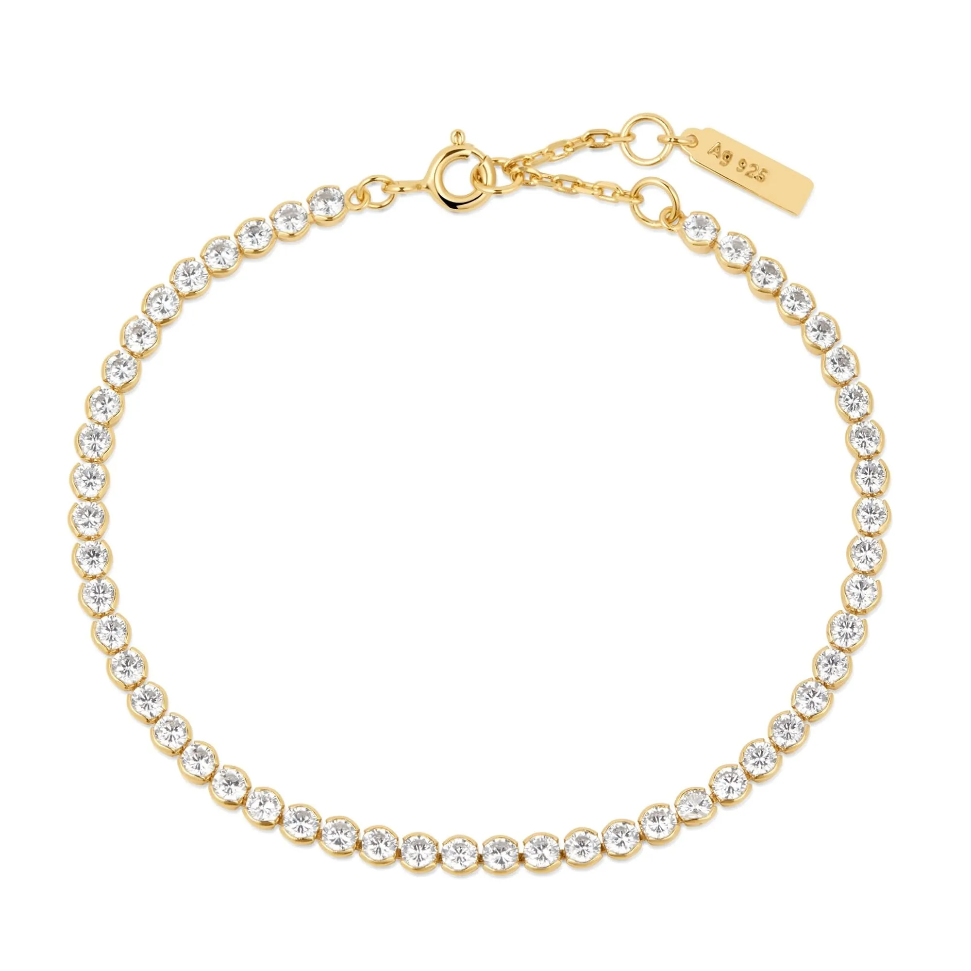 Bracelet Ania Haie en or avec rangée de pierres serties B058-06G Bijoux Ania Haie