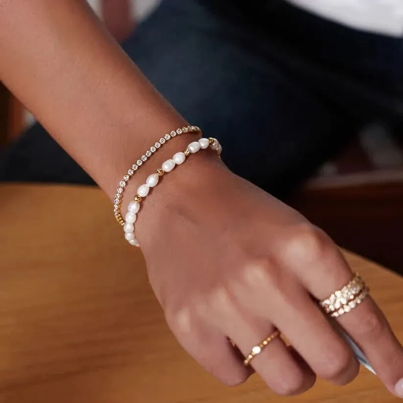Bracelet Ania Haie en or avec rangée de pierres serties B058-06G Bijoux Ania Haie