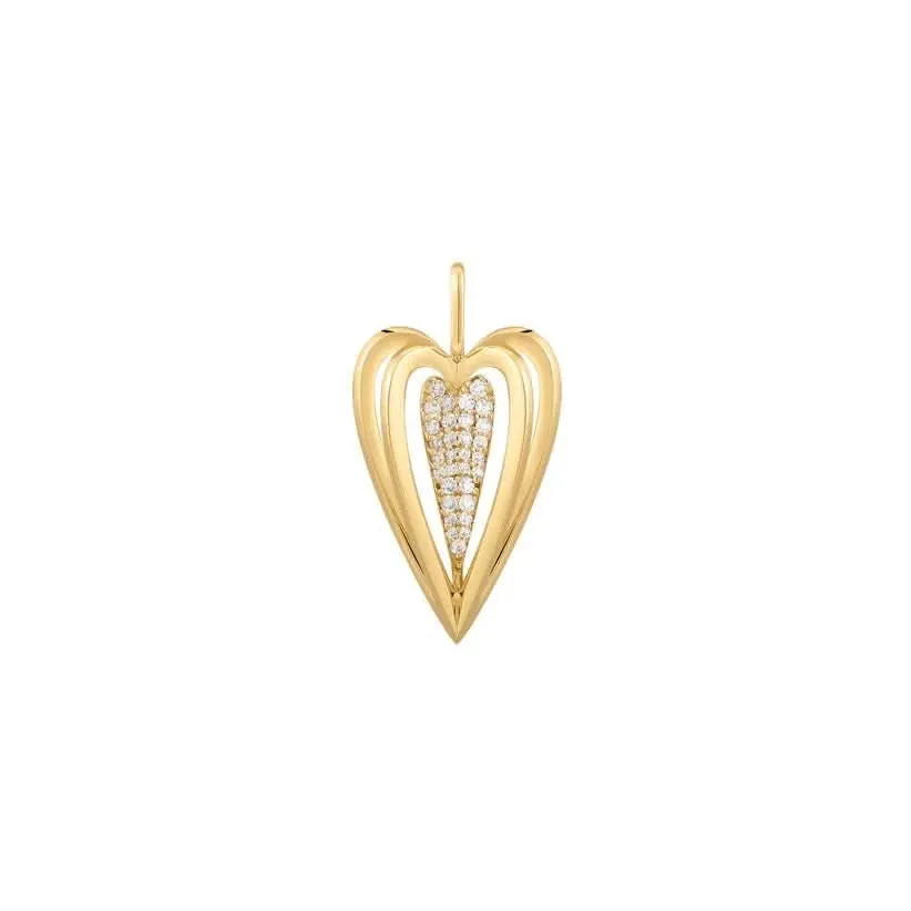 Charme Cœur Sculpté en Or Ania Haie NC048-37G Bijoux Ania Haie