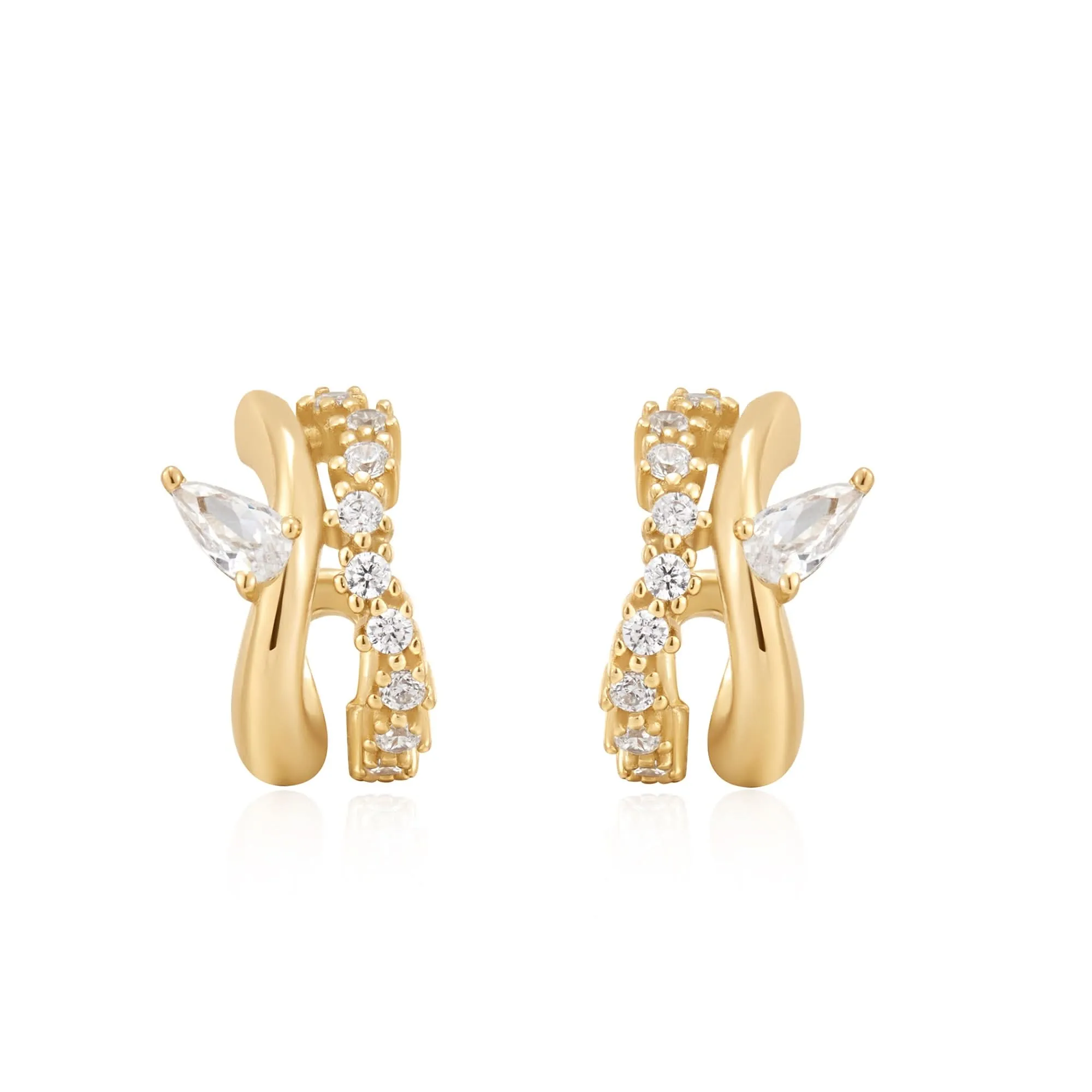 Boucles d'oreilles doubles étincelantes Ania Haie Gold Sparkle E056-04G - Bijoux Ania Haie