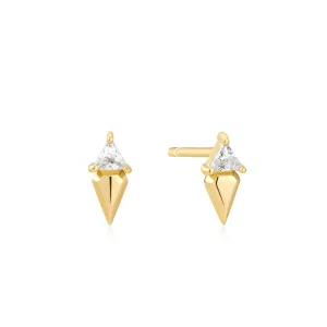 Ania Haie Boucles d'oreilles à clous géométriques en zircone cubique triangle doré E059-04G Bijoux Ania Haie