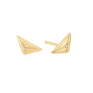 Boucles d'oreilles à clous Triangle doré Kiss E059-05G Ania Haie Bijoux