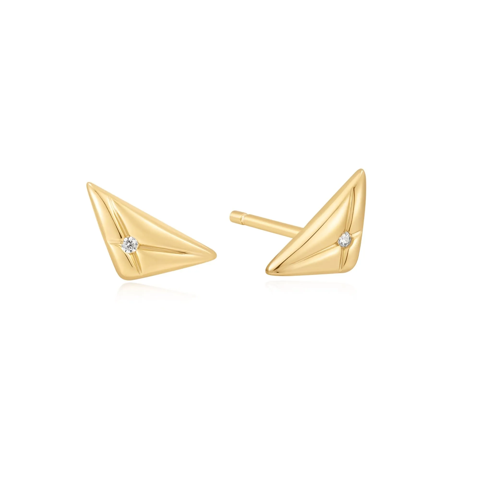 Boucles d'oreilles à clous Triangle doré Kiss E059-05G Ania Haie Bijoux