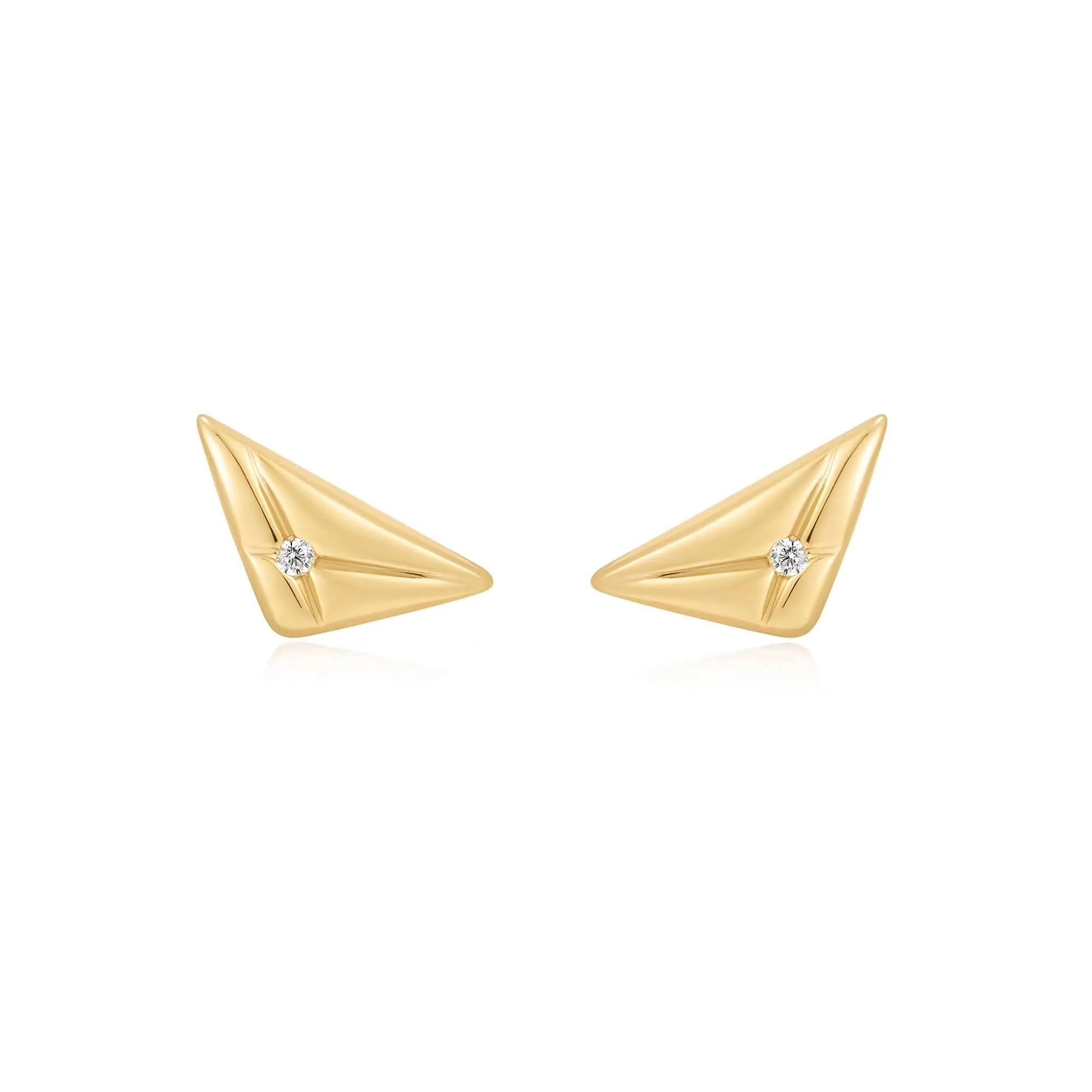 Boucles d'oreilles à clous Triangle doré Kiss E059-05G Ania Haie Bijoux