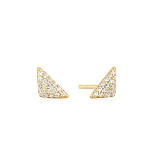 Boucles d'oreilles triangulaires pavées en or Ania Haie E059-06G - Bijoux Ania Haie