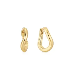 Boucles d'oreilles Huggie à torsade dorée Ania Haie E048-03G Bijoux Ania Haie