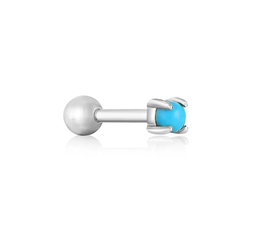 Ania Haie Jewellery Édition Oreilles - Barbell à Cabochon Turquoise pour une seule oreille - 2 couleurs