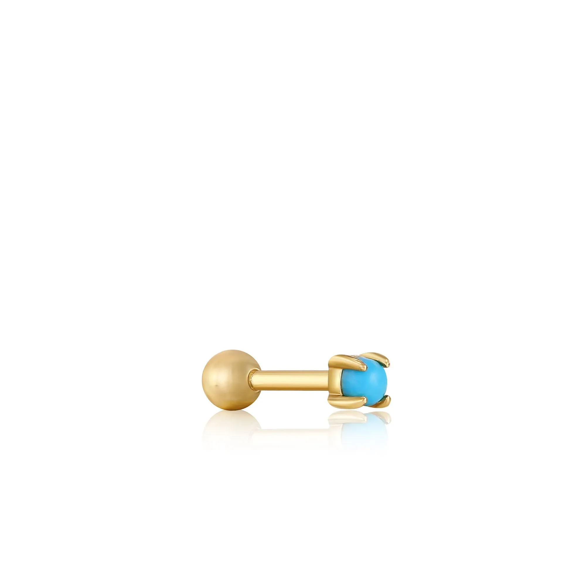Ania Haie Jewellery Édition Oreilles - Barbell à Cabochon Turquoise pour une seule oreille - 2 couleurs