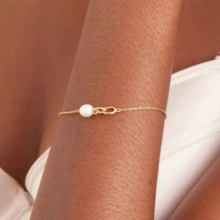 Bracelet Chaîne Lien Perle Ania Haie B043-01G Bijoux Ania Haie