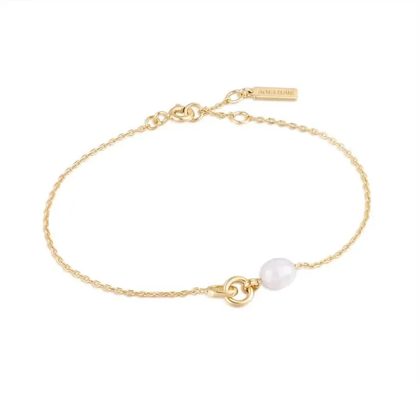 Bracelet Chaîne Lien Perle Ania Haie B043-01G Bijoux Ania Haie