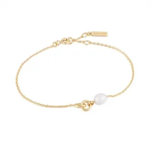 Bracelet Chaîne Lien Perle Ania Haie B043-01G Bijoux Ania Haie