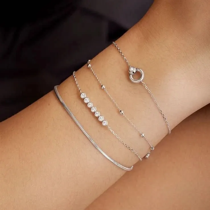 Bracelet Ania Haie en argent avec sertissage B058-02H Bijoux Ania Haie