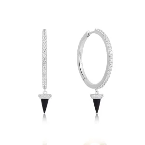 Boucles d'oreilles à goutte en agate noire argentée Ania Haie E053-09H Bijoux Ania Haie