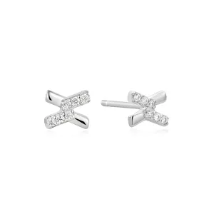 Boucles d'oreilles Ania Haie Silver Cross en zirconium cubique E061-01H Bijoux Ania Haie