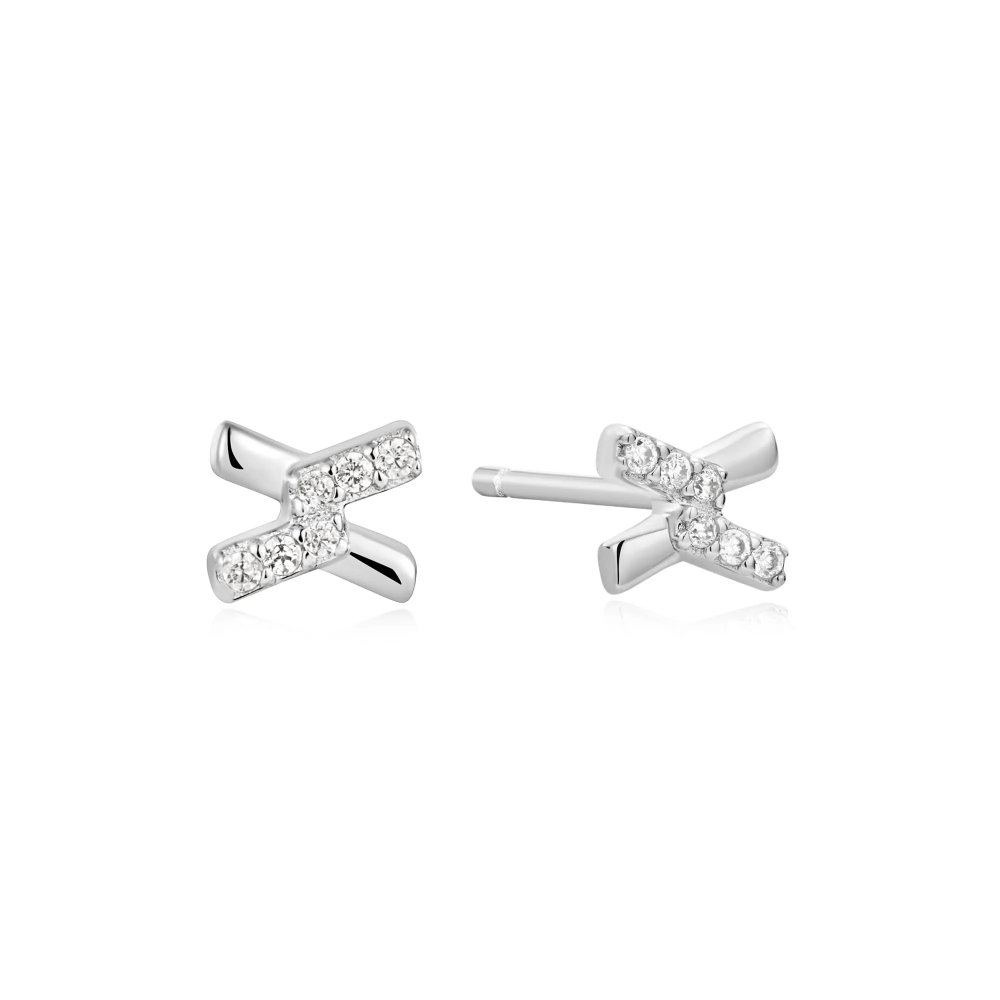 Boucles d'oreilles Ania Haie Silver Cross en zirconium cubique E061-01H Bijoux Ania Haie