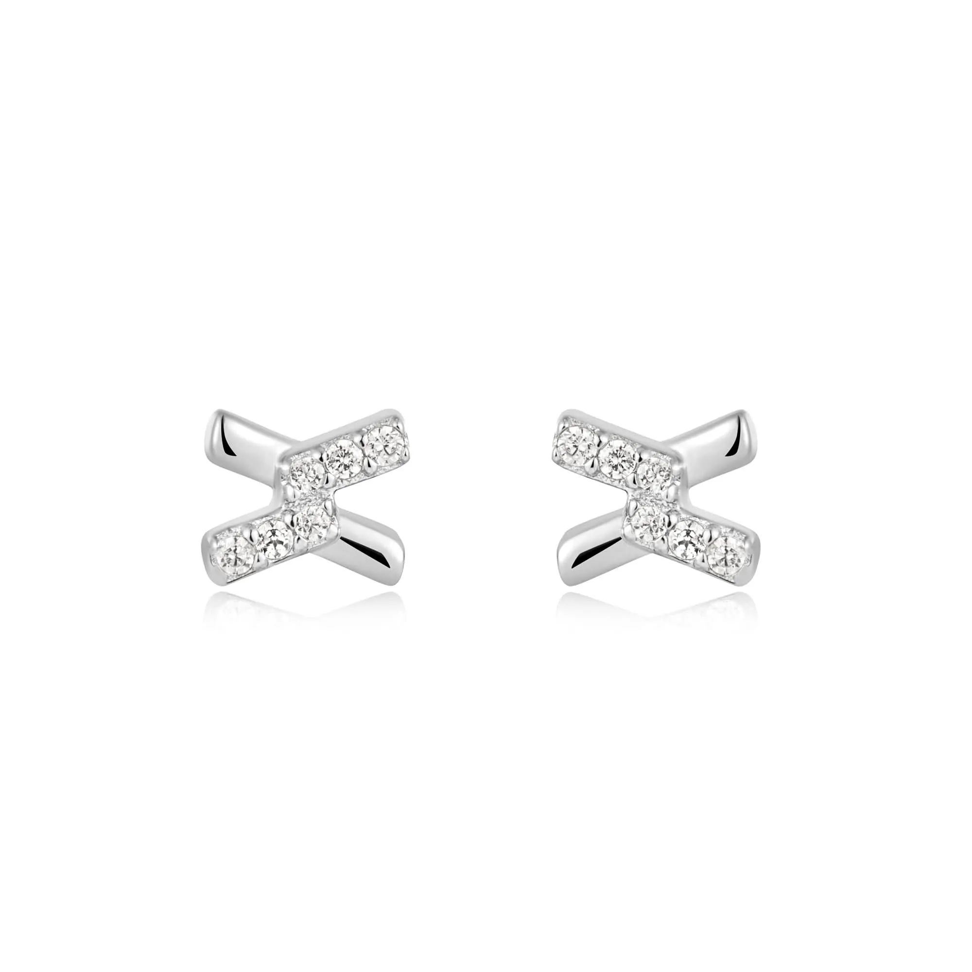 Boucles d'oreilles Ania Haie Silver Cross en zirconium cubique E061-01H Bijoux Ania Haie