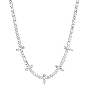 Ania Haie Collier Point Étincelant Chaîne Curb Argent N053-07H Bijoux Ania Haie