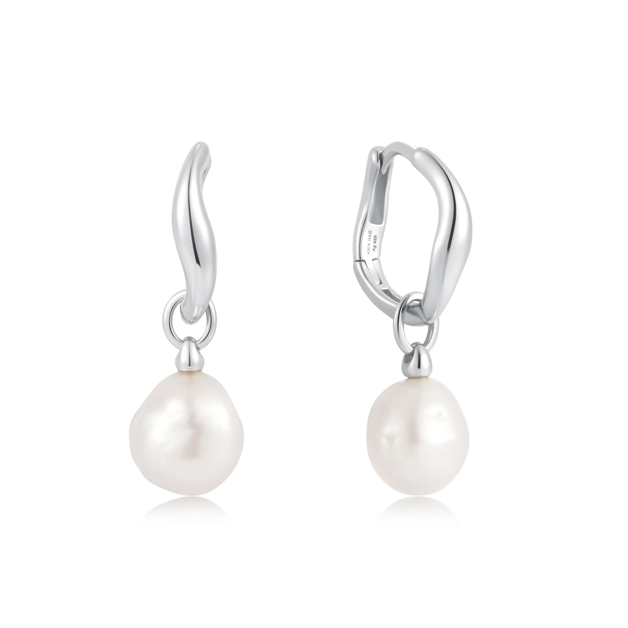 Boucles d'oreilles goutte en perles d'eau douce argentées Ania Haie E058-05H Bijoux Ania Haie