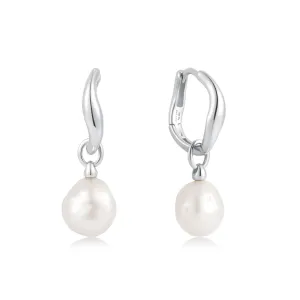 Boucles d'oreilles goutte en perles d'eau douce argentées Ania Haie E058-05H Bijoux Ania Haie