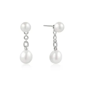 Boucles d'oreilles à clous Ania Haie avec perles d'eau douce argentées E058-06H Bijoux Ania Haie